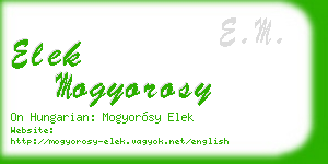 elek mogyorosy business card